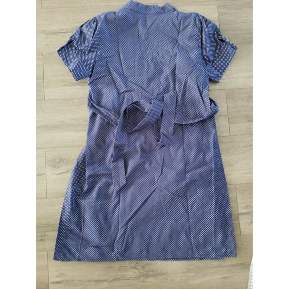 Sam & Max Navy Dress With White Polka Dots In Size Medium - Picture 2 of 6